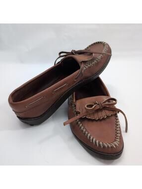 Vintage Minnetonka Tan Leather Suede Moccasins Driving Shoes Women 5.5